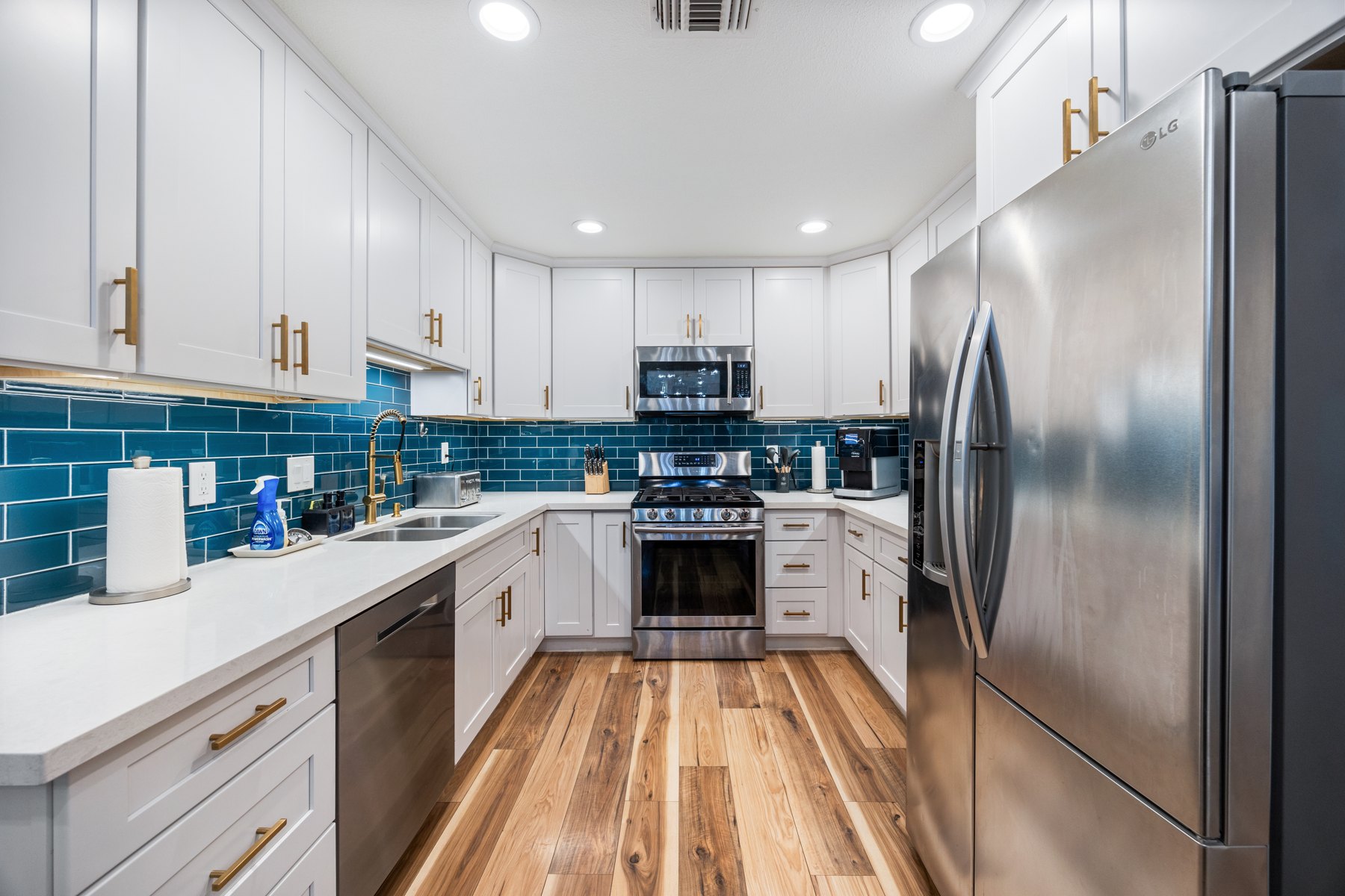 Teal kitchen